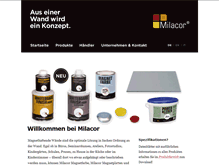 Tablet Screenshot of milacor.de
